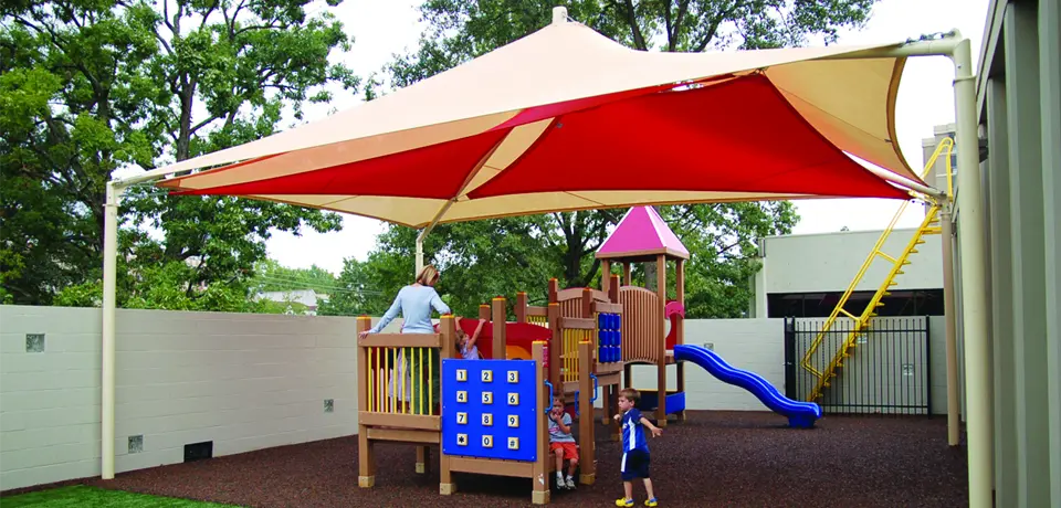 day care shade structures installation